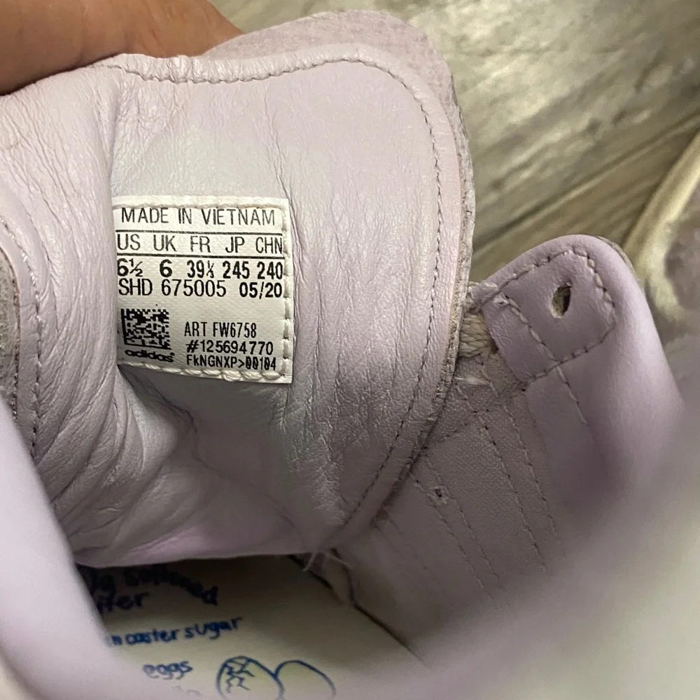 Adidas Frosted Cupcake Lavender suede Sneakers